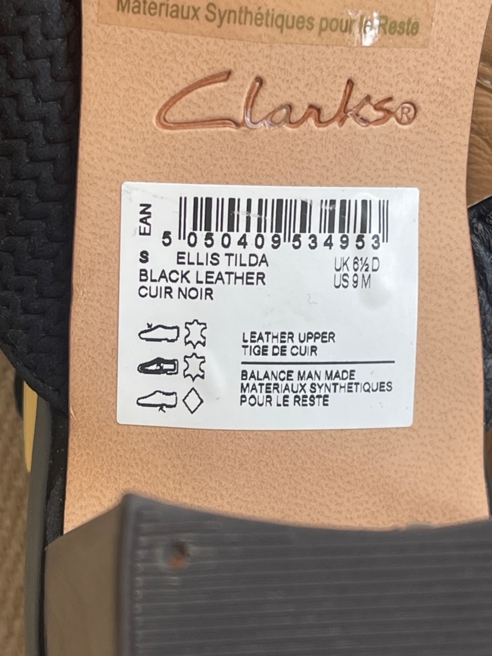 CLARKS COLLECTION | Black Leather Block Heel Sandals | Women’s 9 - Picture 5 of 13